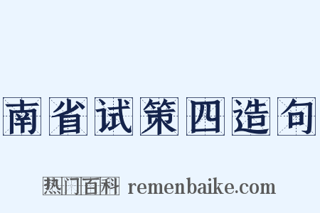 南省试策四造句是什么意思的图片